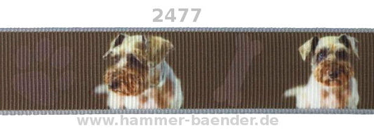 Exklusives  Schnauzer - Band mit Knochen & Pfoten  –  22mm