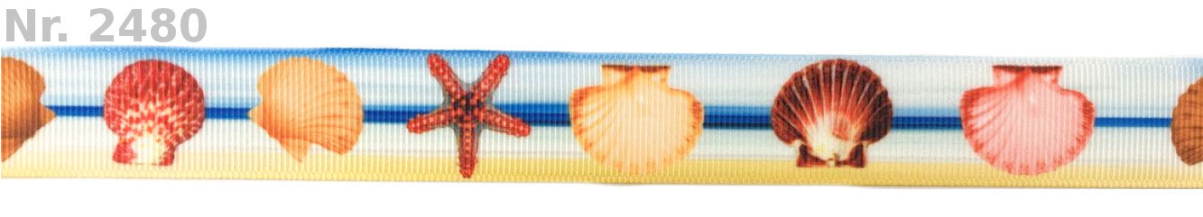 Exklusives  Strandzauber - Band mit Muscheln und Seesternen – 22mm