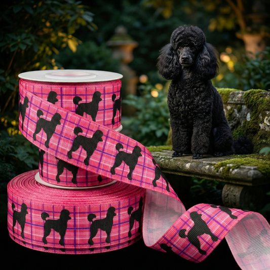 Exclusive Poodle Chic on Pink Check Band – 22mm