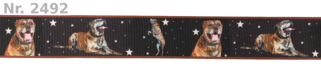 Exklusives  Pitbull mit Sternenhimmel - Band – 25mm