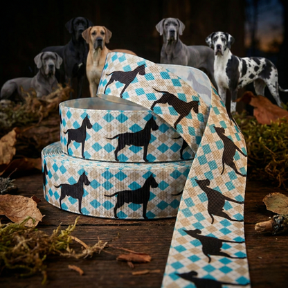 Exklusives  Doggen im Argyle-Stil -Band – 25mm
