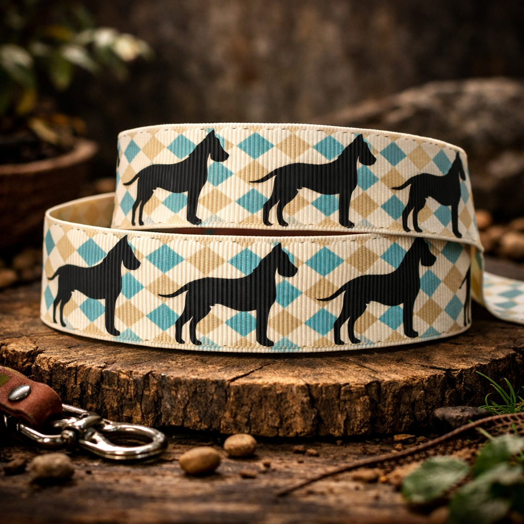 Exklusives  Doggen im Argyle-Stil -Band – 25mm