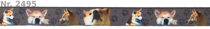 Exklusives  Akita & Shiba -Band mit Pfotenabdrücken – 25mm