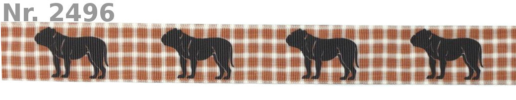 Exklusives  Bulldoggen im Gittermuster-Stil -Band – 25mm