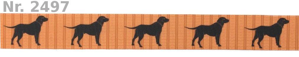 Exklusives  Labrador Silhouette - Band in Brauntönen – 25mm