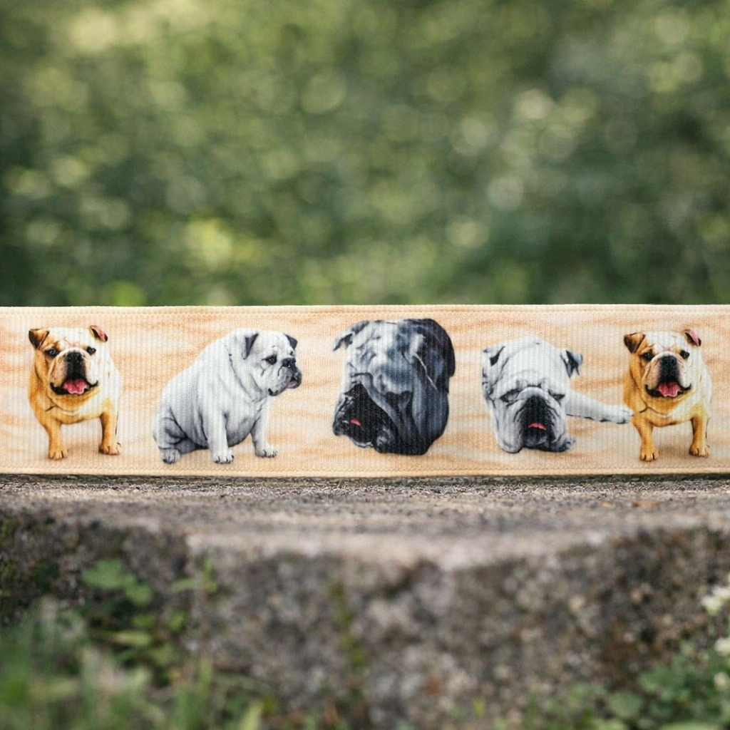 Exklusives  Bulldoggen-Liebe -Band – 25mm