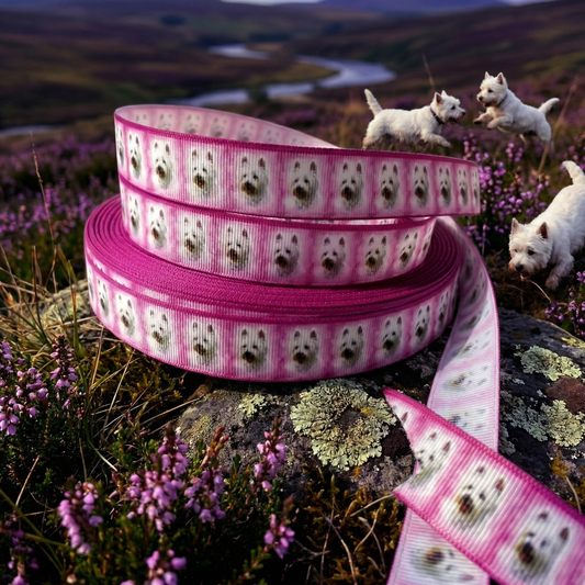 „Westie Magic – Bezauberndes Ripsband 'West Highland Terrier' für Deine weißen Wirbelwinde“ 22 mm