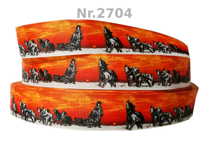 Exklusives  Schlittenhunde im Sonnenuntergang - Band  –  22mm