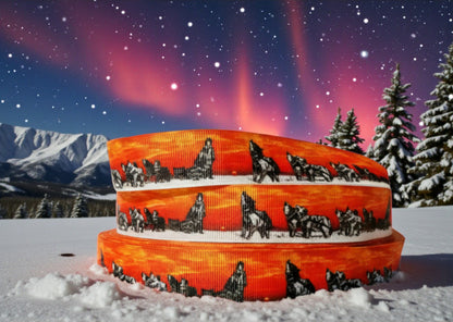 Exklusives  Schlittenhunde im Sonnenuntergang - Band  –  22mm