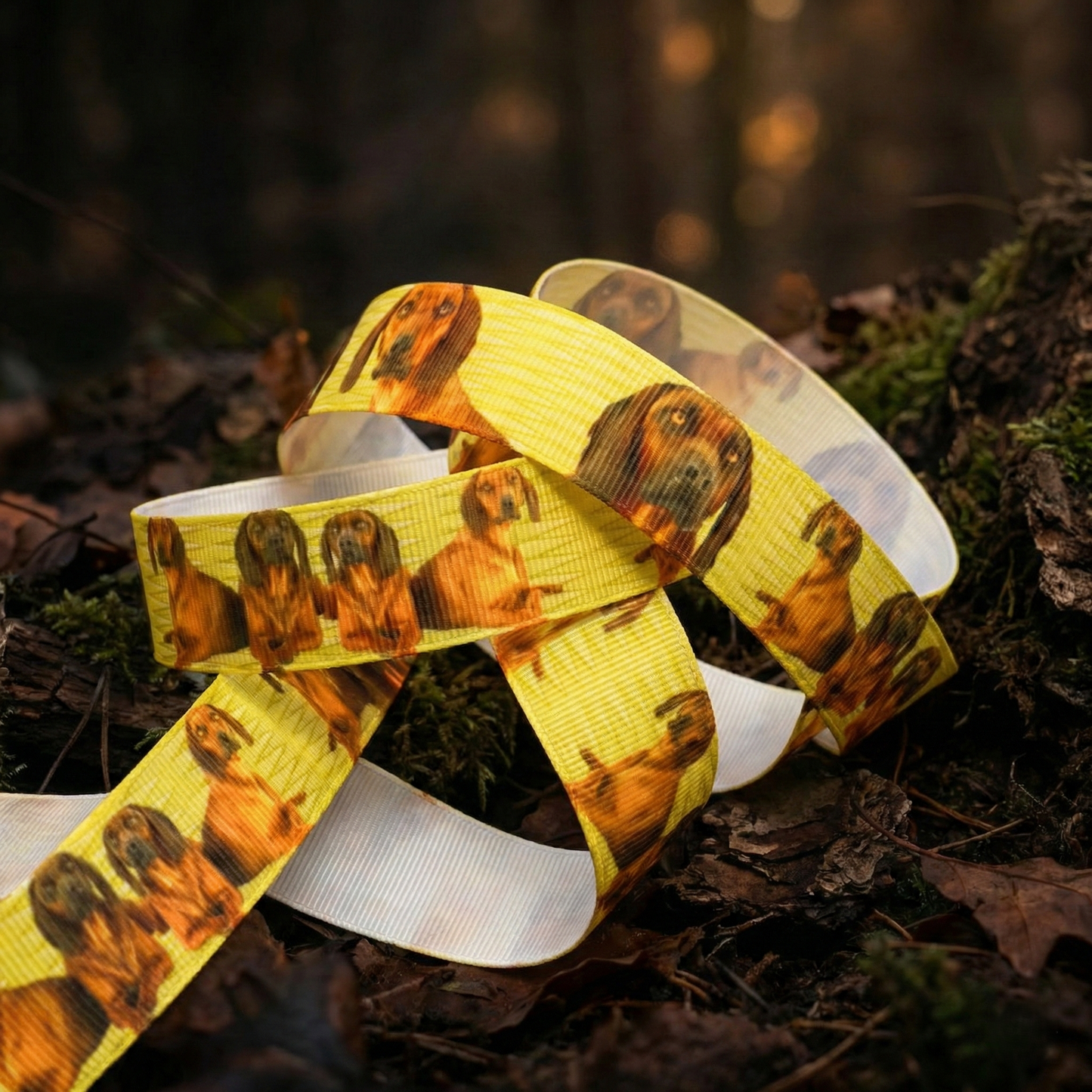 „Golden Noble – Exklusives Magyar Vizsla Ripsband für elegante Jagdhunde“ 22 mm