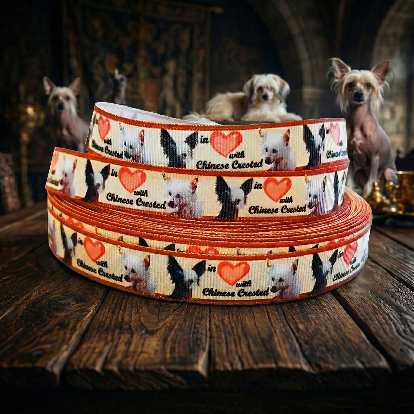 Exklusives  In Love with Chinese Crested - Schopfhund  Band –  22mm