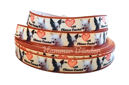 Exklusives  In Love with Chinese Crested - Schopfhund  Band –  22mm