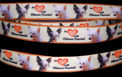 Exklusives  In Love with Chinese Crested - Schopfhund  Band –  22mm