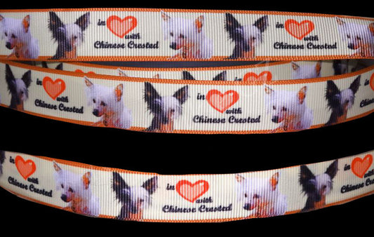 Exklusives  In Love with Chinese Crested - Schopfhund  Band –  22mm