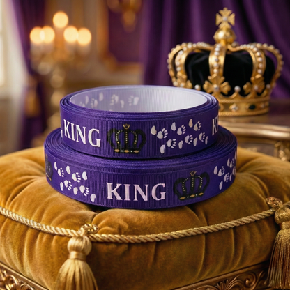 „Royal Majesty – Exklusives 'KING' Ripsband für stolze Vierbeiner“