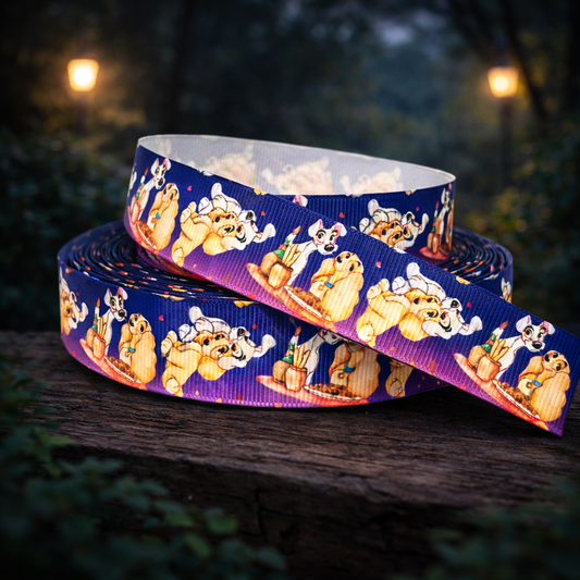 🍝 Exklusiv bei Hammer Bänder: Romantisches Hunde-Ripsband mit Spaghetti-Szene & Herzen ❤️