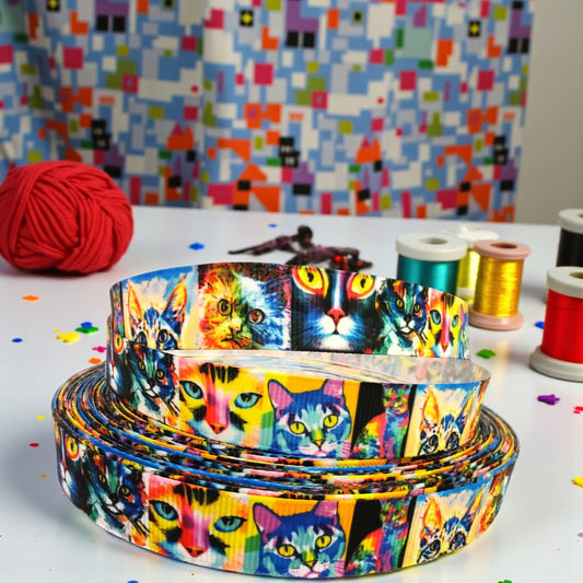Abstract Cats – Exclusive printed ribbon in 16mm