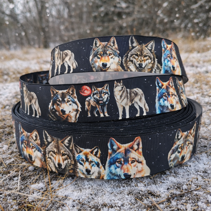 Wölfe, Husky & Goldschakal – Exklusives bedrucktes Band 25mm