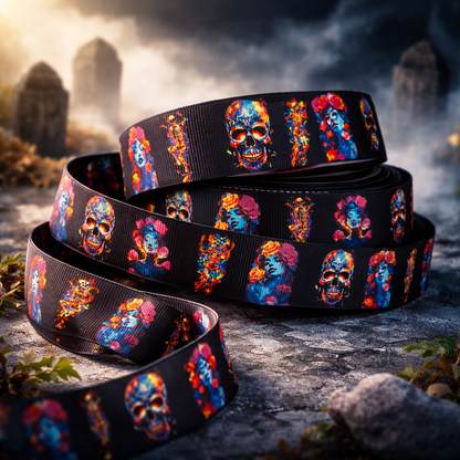Totenkopf & Schönheiten – Exklusives bedrucktes Band 25mm