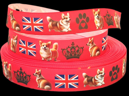 Royal Corgis & England – Exklusives bedrucktes Band 22mm