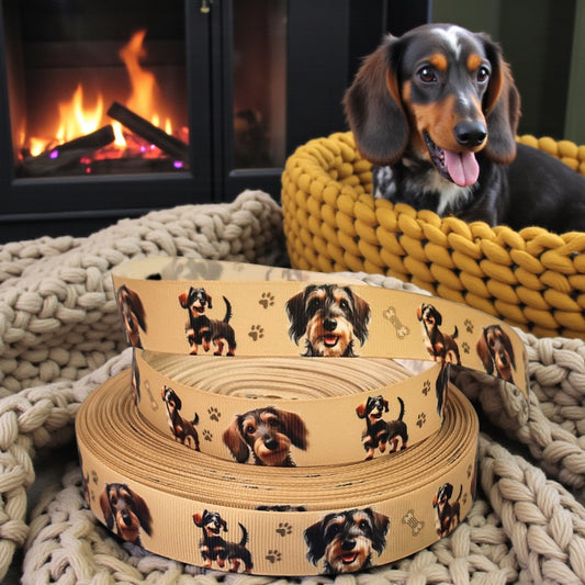 German Wirehaired Dachshund &amp; Paws – Exclusive Printed Band 22mm