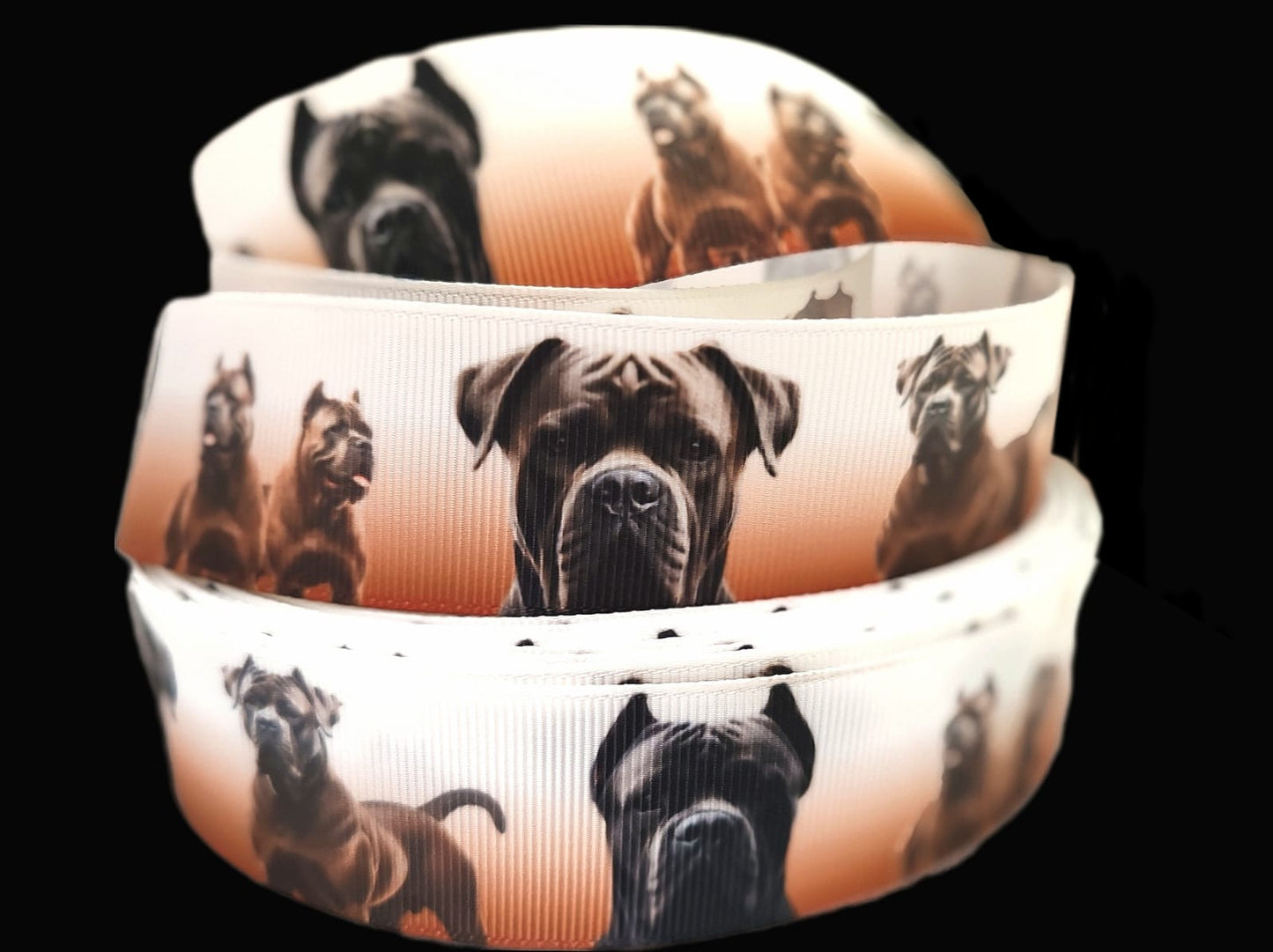 Cane Corso Eleganz – Exklusives bedrucktes Band 32mm