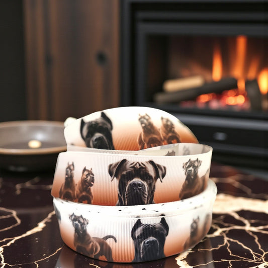 Cane Corso Eleganz – Exklusives bedrucktes Band 32mm