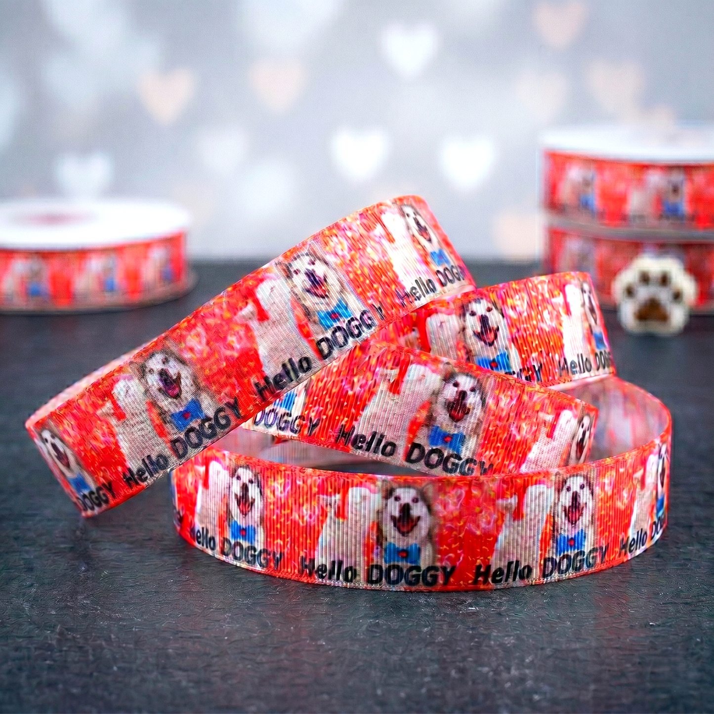 Exklusives  Hello Doggy - Band mit verliebten Huskys – 22mm