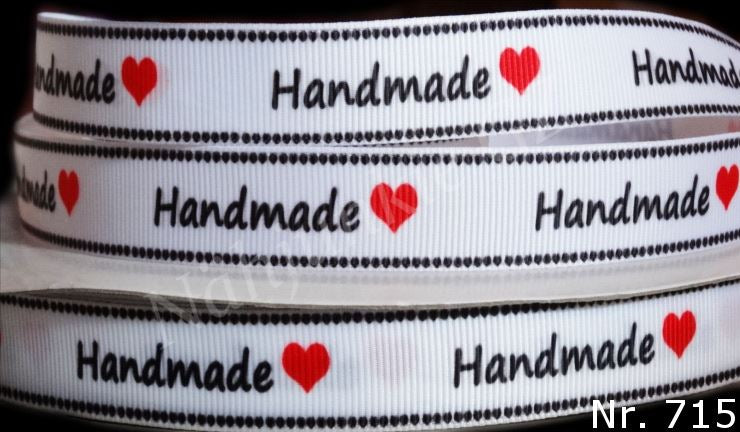 Exklusives  Handmade - Band mit Herzchenrand – 16mm
