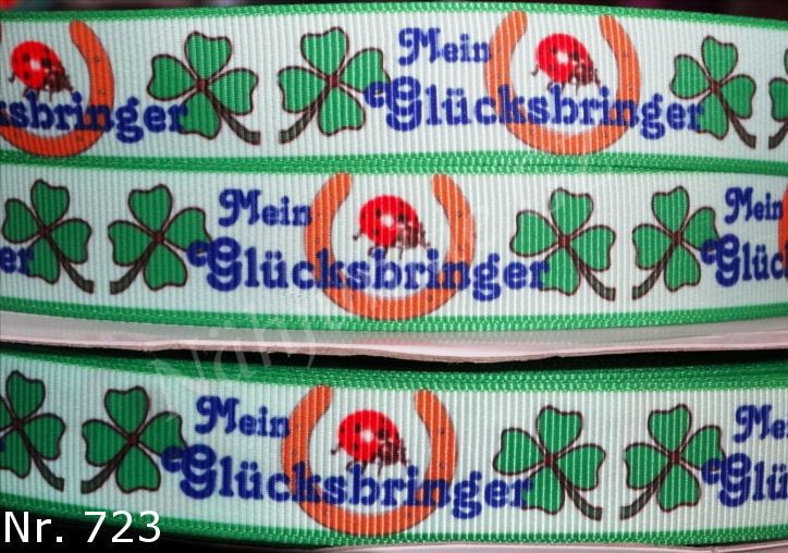 Exklusives  Mein Glücksbringer - Band mit Glückssymbolen – 22mm