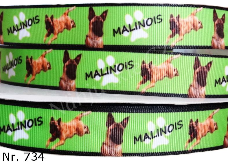 Exklusives  Malinois - Band mit Pfotenabdrücken – 22mm