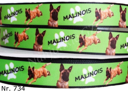 Exklusives  Malinois - Band mit Pfotenabdrücken – 22mm