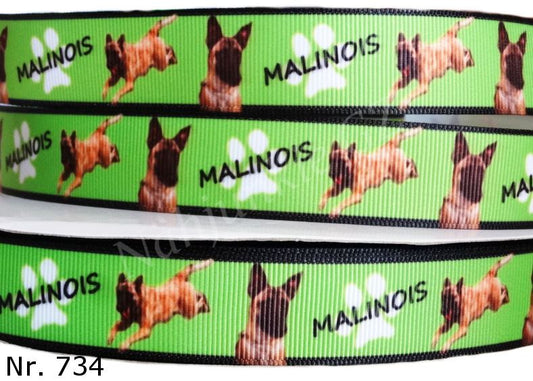 Exklusives  Malinois - Band mit Pfotenabdrücken – 22mm
