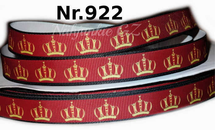 Exklusives  Goldene Kronen auf Bordeaux -Band – 16mm