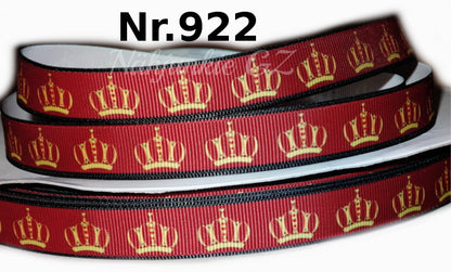 Exklusives  Goldene Kronen auf Bordeaux -Band – 16mm