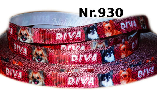 Exklusives  Chihuahua Diva -Band mit Leopardenmuster – 16mm