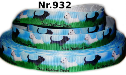 Exklusives  West Highland Terrier - Band mit Wiese und Himmel – 22mm