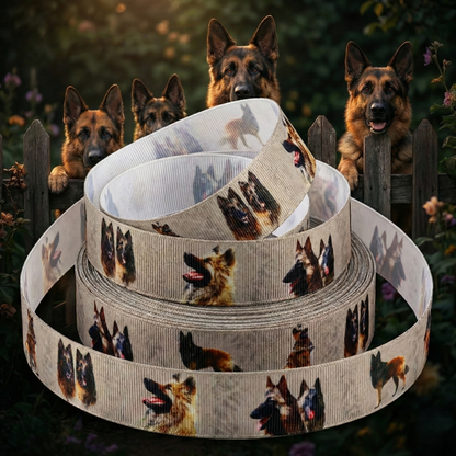 Exklusives  Schäferhund Eleganz - Band mit Verzierung – 25mm