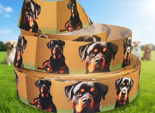 Rottweiler im edlen Design – Exklusives bedrucktes Band 32mm