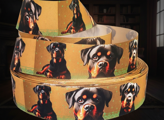 Rottweiler im edlen Design – Exklusives bedrucktes Band 32mm