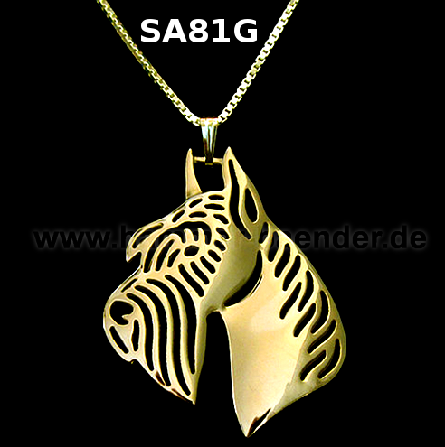 SCHNAUZER | Halskette mit Anhänger | Vergoldet