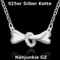 925er Silberkette mit Hunde-Knochen-Anhänger | Zirkonia-Verziert