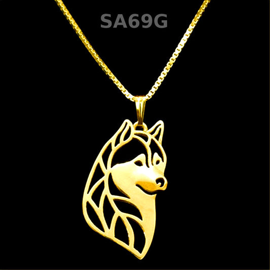 HUSKY | Halskette mit Anhänger | Vergoldet