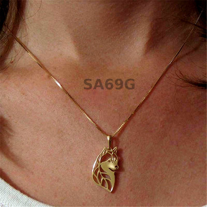 HUSKY | Halskette mit Anhänger | Vergoldet