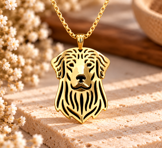 Golden Retriever Halskette mit vergoldetem Anhänger