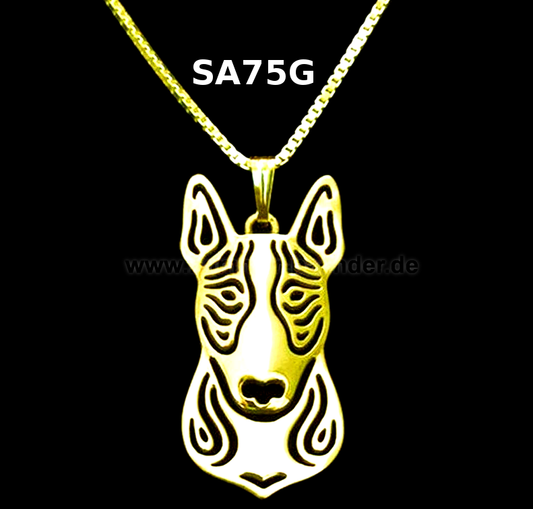 BULLTERRIER | Halskette mit Anhänger | Vergoldet