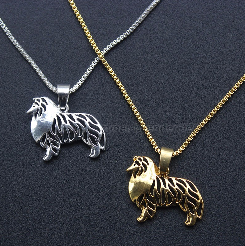 COLLIE | Halskette mit Anhänger | Versilbert