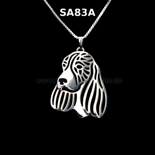 COCKER SPANIEL | Halskette mit Anhänger | Versilbert