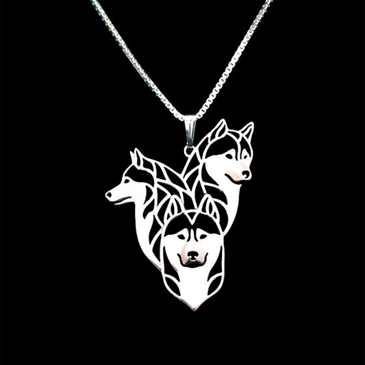 3 HUSKYS | Halskette mit Anhänger | Versilbert