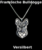 FRANZÖSISCHE BULLDOGGE | Halskette mit Anhänger | Versilbert